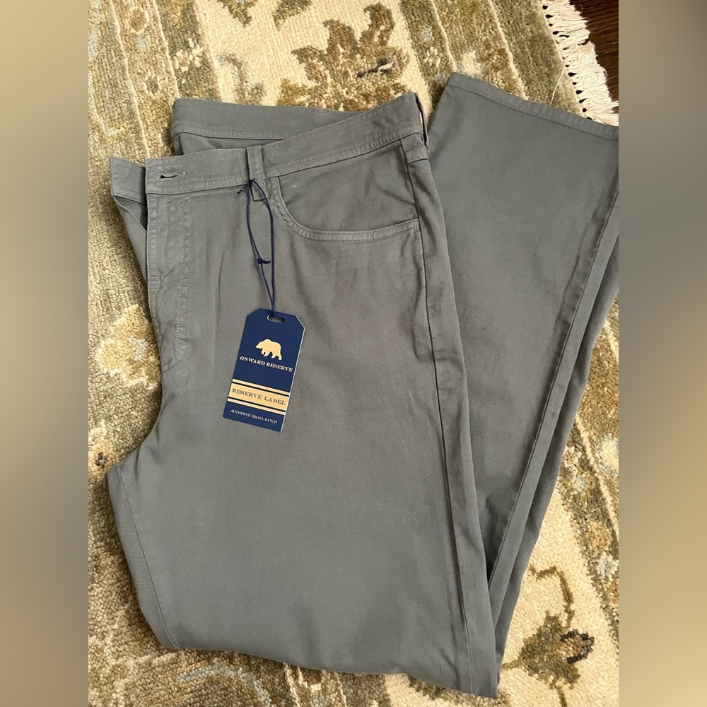 Onward reserve Dobby five 5 pocket pants Gunmetal gray 38x30 NWT